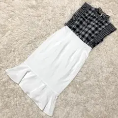 Jewels キャバドレス　ナイトドレス　ノースリーブ　チェック柄　Lサイズ
