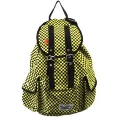 バックパック リュックサック 黄色 黒 市松模様