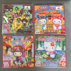 ご当地キティ　沖縄限定　地図　首里城　国際通り花笠　ゴーヤ　ハンカチ　プチタオル