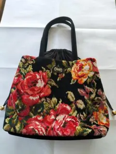 FEILER　花柄ハンドバッグ 　巾着タイプ