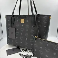 MCM ロゴプリント ハンドバッグ 保存袋付き MCM ハンドバッグ ミラー付き : ブランドスクエア - 通販