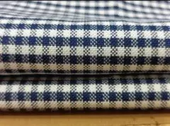 A331・現品限り・綿100%・ギンガムチェック柄・紺系1.6ｍ・オックス風