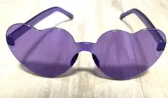 ハート型 サングラス 紫　パープル
