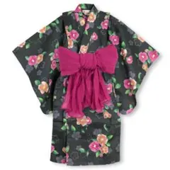 新品未使用☆ブランシェスつばき柄浴衣　110㎝〜120㎝