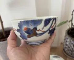 骨董品 九谷焼 茶碗 龍鳳凰文 色絵 磁器 - メルカリ