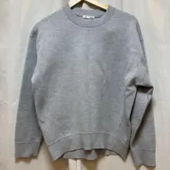 スウェットライクニットオーバーサイズプルオーバー　グレー