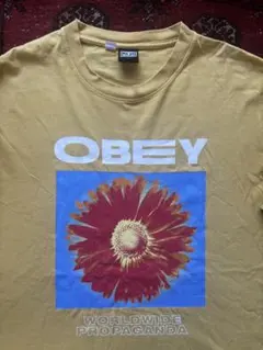 OBEY WORLDWIDE PROPAGANDA 花柄 USA製 Tシャツ L