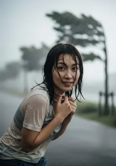 【現品限り！】【AI作成写真L判サイズ】理想の彼女 びしょ濡れ