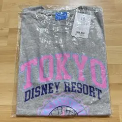 ディズニーリゾート Tシャツ Lサイズ グレー　カレッジ風のサムネイル