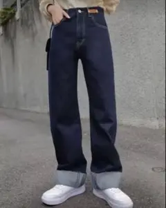 ダークブルー ストレートデニム