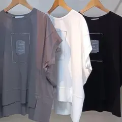 ラスト１点 新品タグ付 パシオーネ ドルマン Tシャツ ブラック フリーサイズのサムネイル
