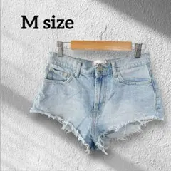 ライトブルー ショートパンツ 【27】 切りっぱなし 日本サイズM相当 短め