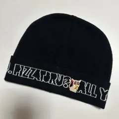 niko and… × ピザトル 刺繍入りブラックニット帽 フリーサイズ