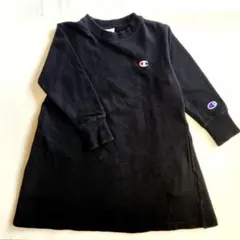 Champion ブラック 長袖スウェットワンピース 110cm