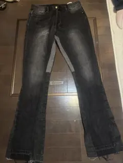 mnml 30インチ ダークグレー フレアデニム