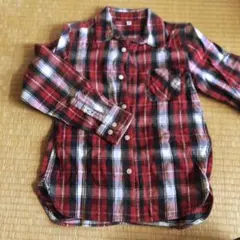 無印 チェック柄長袖シャツ 140サイズ