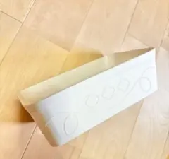 新品未使用 小物収納ケース 箱 ニット柄 白 ホワイト ケーブル柄 小物入れ