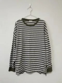 [限界価格]ストライプ 長袖Tシャツ レディース
