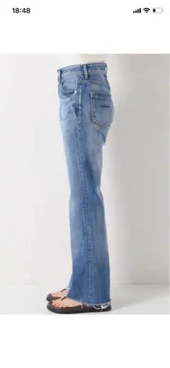 美品 yanuk 23 セミフレアストレッチデニムパンツ 57111320 - メルカリ