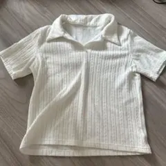 shein Dazy ホワイト ストライプ ポロシャツ Mサイズ