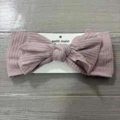 12月19日まで値引き★petit main リボン付きヘアバンド ピンク