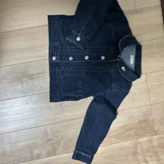 ダークデニム ジャケット フラワー刺繍