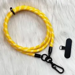 KM012-l 極太120cm スマホストラップ スマホショルダー 紐 イエロー