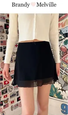 Brandy Melville CIARA SKIRT ブラックのサムネイル