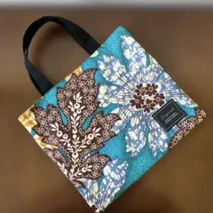アフリカ布　ミニバッグ　持ち手布製　タグ付