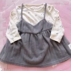 ロンパース・カバーオール グレー スリーブ付き