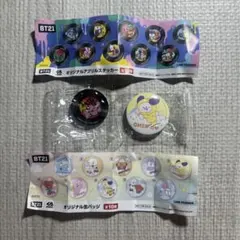 BT21 くら寿司　アクリルステッカー＆缶バッジセット