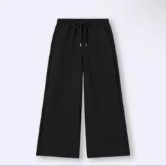 専用です！GU パフスウェットバギーパンツ　丈短め　S ブラック