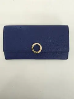 GIANNI VERSACE ジャンニヴェルサーチ 長財布 グレカ柄 ネイビー 
