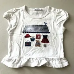 familiar 半袖シャツ プリント付き ホワイト 90cm