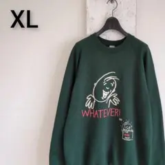 90s USA製　フルーツオブザルーム　スウェット　グリーン　ラグランスリーブ