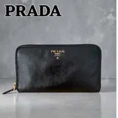 PRADA プラダブラック サフィアーノレザー 長財布