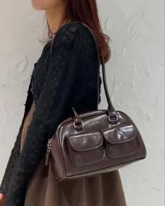 RETRO GIRL レトロガール ノベルティー ショルダーバック ブラウンのサムネイル