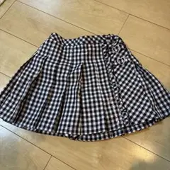 メゾピアノチェック柄プリーツスカートインナーパンツ130