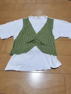 ehka sopo 緑色 重ね着風 Tシャツのサムネイル