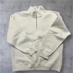 希少‼️ホワイト ハーフジップ スウェット