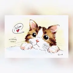 イラスト 原画 ポストカード 絵 【茶トラ】361