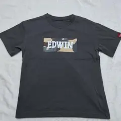 EDWIN エドウィン 半袖Tシャツ 120cm 迷彩ロゴ グレー
