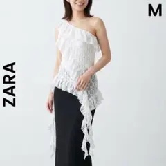 ZARA ザラ パワーネットレース オフショル パーティー リゾート シアー
