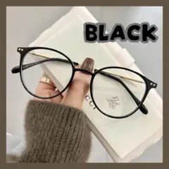 黒色 おしゃれ かわいい 大きめ 伊達メガネ 度無 ブルーライト 眼鏡 ゴールド