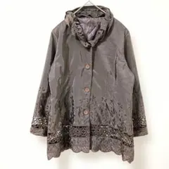 スラップ　ブラウン 花柄刺繍 ジャケット 　スタイリッシュ　М〜L