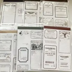 【23】メモ 素材紙 6種 紙もの 海外 コラージュ レトロ まとめ売り