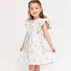 【新品】アプレレクール スカラップフリルワンピース 花柄 130cm
