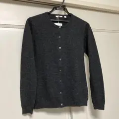 ユニクロ　カシミヤ　レディース　ダークグレー 長袖カーディガン