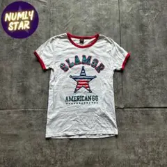 archive grunge star ringer t-shirt y2k