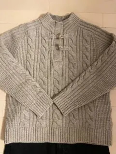 マドモアゼルノンノン【ウール100%】ケーブル編みニットカーディガン 厚手 秋冬 マドモアゼルノンノン【ウール100%】ケーブル編みニット